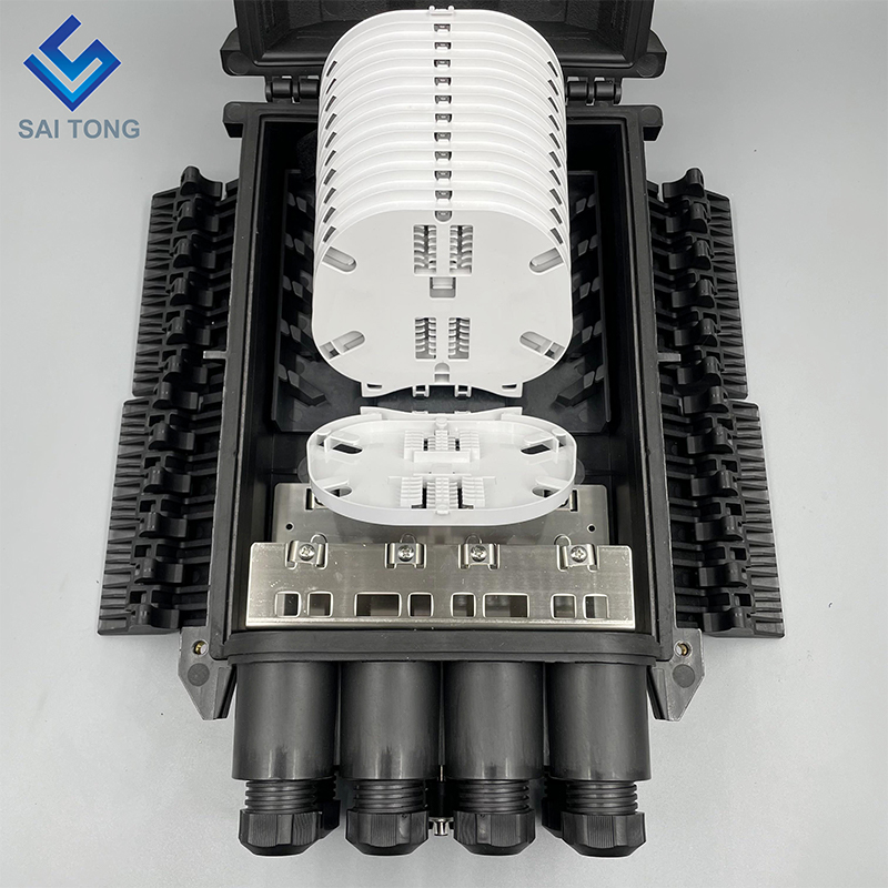 288 teras Penutupan Splitter Splitter 2/6 Ports Kotak Sambungan Kabel Gentian Optik Penutupan Splice Gentian Optik Kotak Persimpangan Gentian Optik