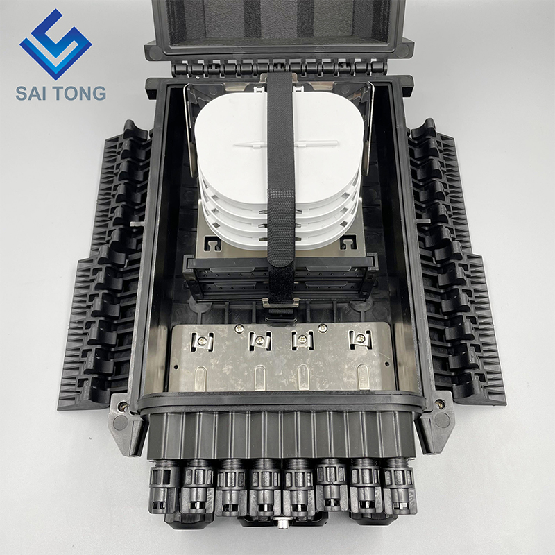 Saitong FTTH Luar Kalis Air IP65 16 pengedaran kotak teras Terminal Gentian Optik 4 dalam 16 keluar dengan produk baharu 1 pembeli