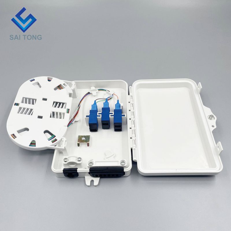 Saitong 1/6 Ports FTTH FTTX 6 teras gentian optik kotak pengedaran PLC kotak sokongan Kotak optik ABS