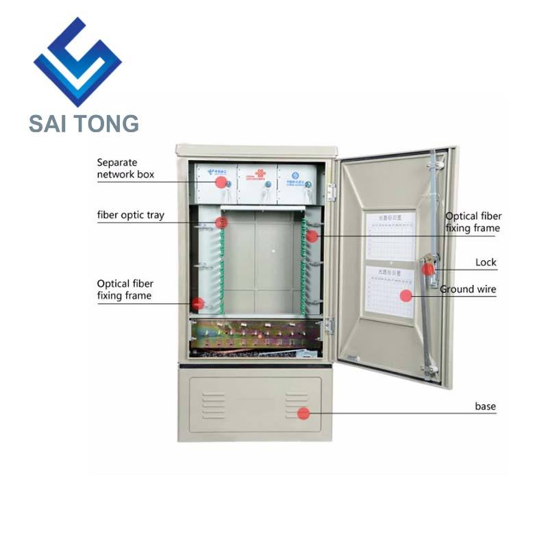 SaiTong FTTH 144 teras kabinet pengagihan optik kalis air luar IP55 144 teras kabinet gentian optik ODF ODB