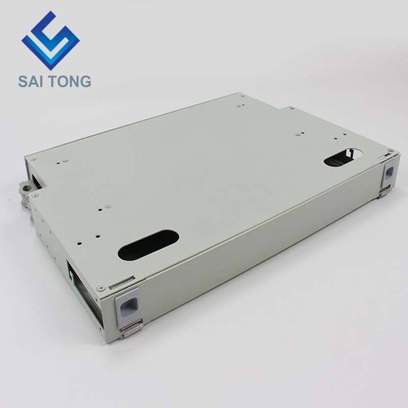 SaiTong FTTH 19 Inch Rack Mount 12 Port Cabinet SC/FC ODF 1 U 12 teras Rangka Pengedaran gentian optik Muatan Penuh Pilihan